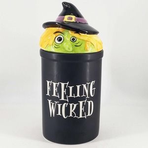 Eccolo world Traveler Ceramic Feeling Wicked Witch Lid Halloween Canister Jar